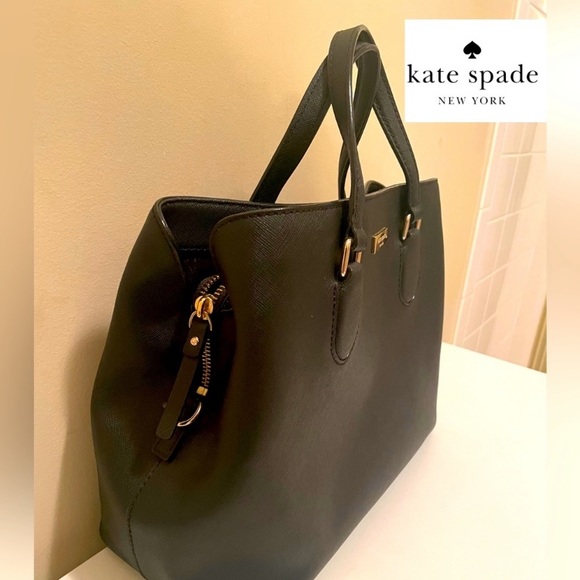 Black Kate Spade New York Laurel Way Evangeline Black Saffiano Leather
Handbag - Picture 3 of 7